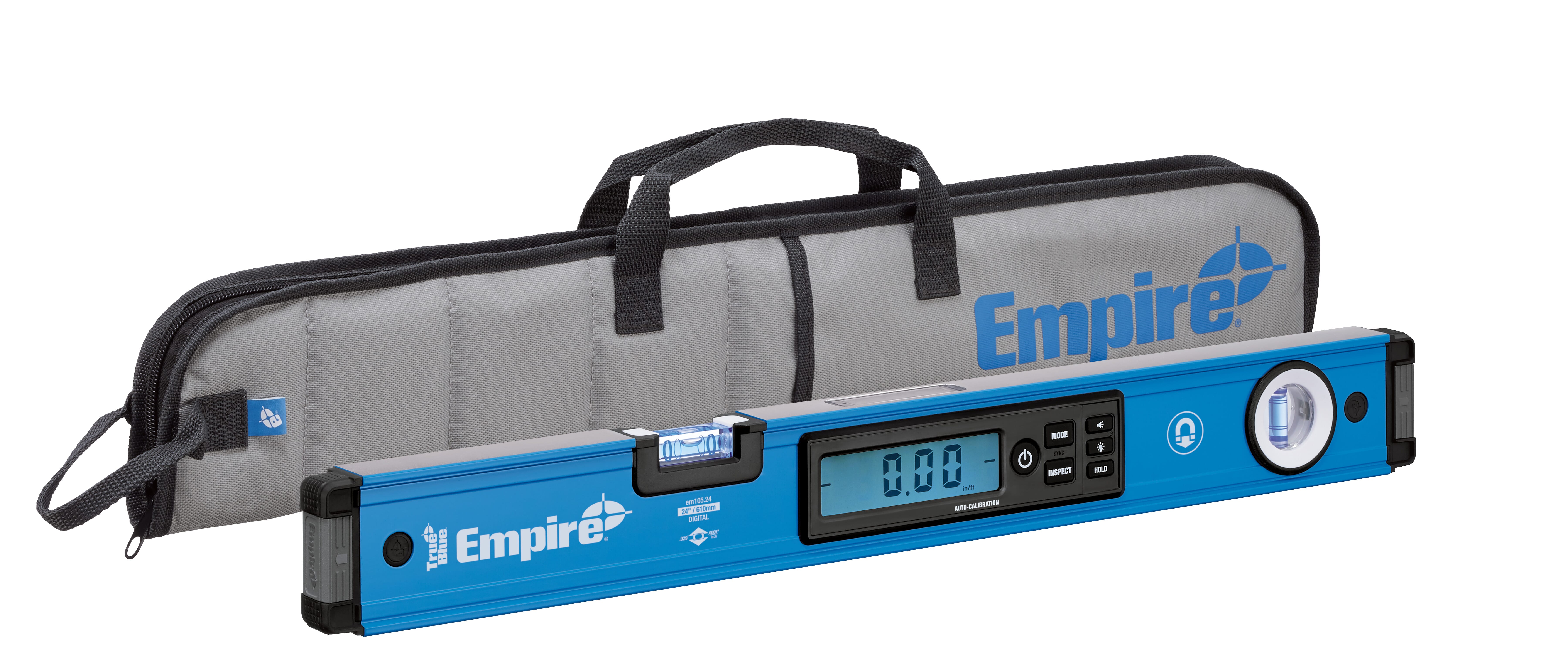 Milwaukee® Empire® TRUE BLUE® EM105.24 E105 Magnetic Digital Box Level, 24 in L, 2 Vials, Aluminum, (2) Level/(3) Plumb Vial Position, 0.0005 in/in Accuracy